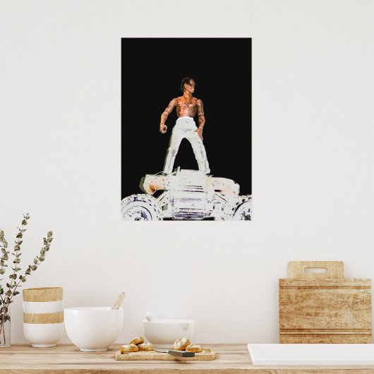 Poster Travis Scott Rodeo A3 agrandi Album inversé (Cuisine)