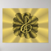 Poster Treble Clef Gold Metallable personnalisable (Devant)