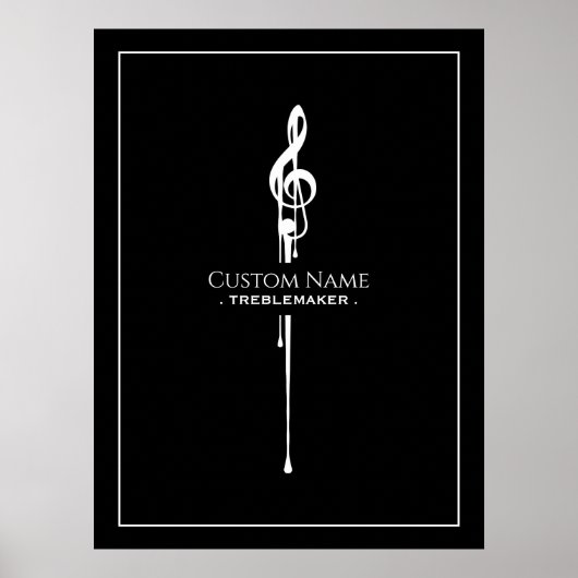 Poster Treblemaker Funny Music Pun Classy Black G-Clef (Devant)