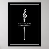 Poster Treblemaker Funny Music Pun Classy Black G-Clef (Devant)