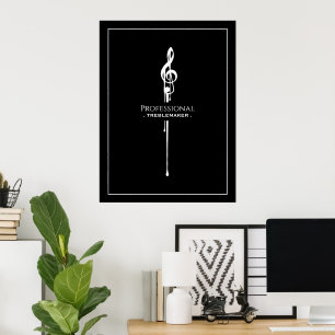 Poster Treblemaker Funny Music Pun Classy Black G-Clef