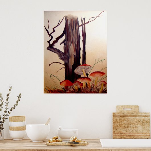 Poster Tree and Mushrooms Print (Cuisine)