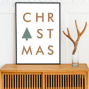 Poster Tree de Christmas Minimum Scandinavian