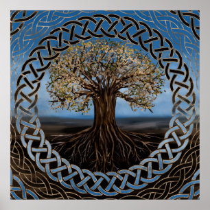 Poster Tree of life -Yggdrasil drawing