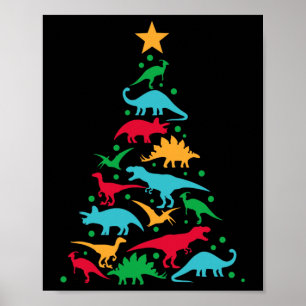 Poster Tree Rex Dinosaure Dino Noël Noël Arbre Fu