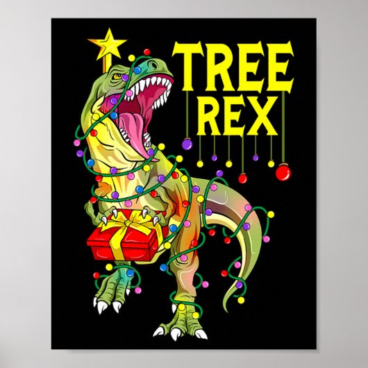 Poster Tree Rex! Drôle de paléontologue de Noël  (Devant)