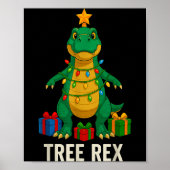 Poster Tree Rex Funny Dinosaur Christmas (Devant)