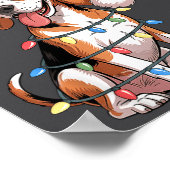 Poster Treeing Walker Coonhound Dog Christmas Lights Sant (Coin)