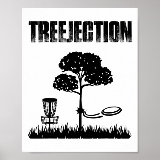 Poster Treejection Drôle de joueur de golf à disque Frisb (Devant)