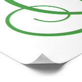 Poster Trèfle à quatre feuilles vert avec fleur blanche (Coin)