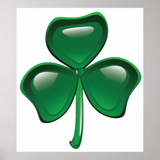 Poster Trèfle à trois feuilles Shamrock vert (Devant)