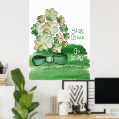 Poster Trèfle Chanceux Shamrock Aquarelle (Bureau à domicile)