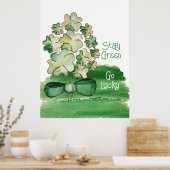 Poster Trèfle Chanceux Shamrock Aquarelle (Cuisine)
