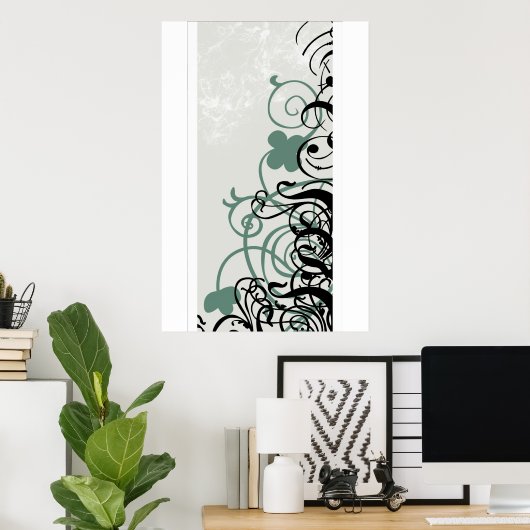 Poster trèfle dans vecteur (Bureau à domicile)