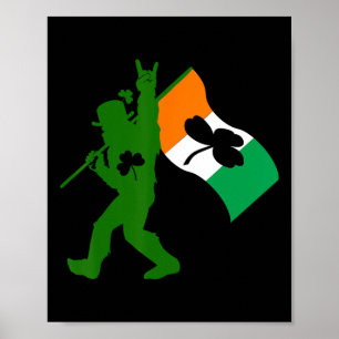 Poster Trèfle de Bigfoot Saint-Patrick jour de la Saint-P