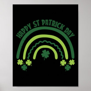 Poster Trèfle drôle Sein Arc-en-ciel Irlandais St Patrick