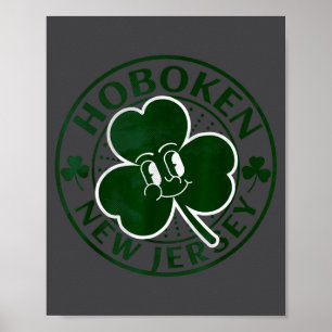 Poster Trèfle irlandais de Hoboken New Jersey Nj Souvenir