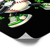 Poster Trèfle qui dabbe baseball jour de la saint patrick (Coin)