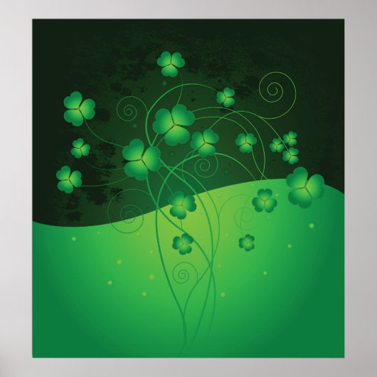 Poster Trèfle Shamrock Vert Chance St Patrick’s Day (Devant)