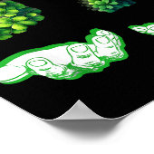 Poster Trèfle vert drôle numéro 67 chanceux St Pat (Coin)