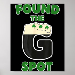 Poster Trèfles de bière irlandaise Saint-Patrick buvant
