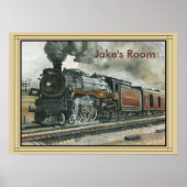 Poster trein met grens (Voorkant)