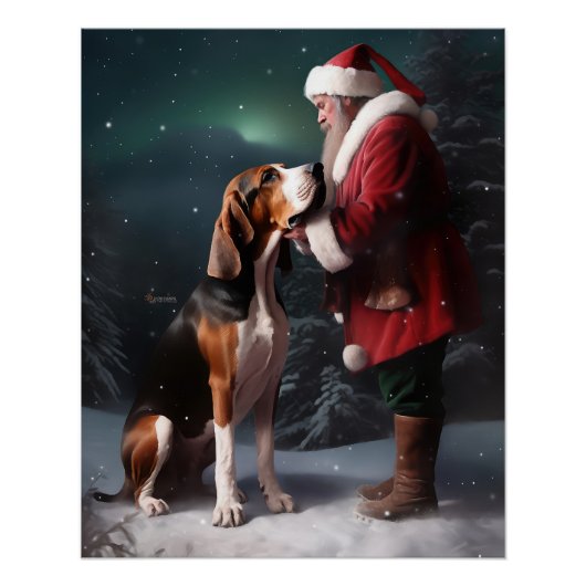 Poster Trek Walker Coonhound Noël du Père Noël (Devant)