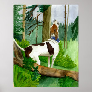 Poster Trek Walker Coonhound Portrait de chien