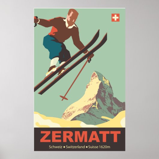 Poster Tremplin de ski à Zermatt, Suisse (Devant)