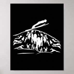 Poster Tremplin de ski Saut Saut à ski Colline Montagne S