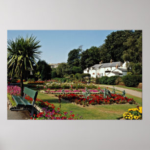 Poster Trenance Gardens, Newquay, Cornwall, fleurs britan