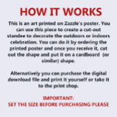 Poster Trendy Bear Printable Graduation Party Decor