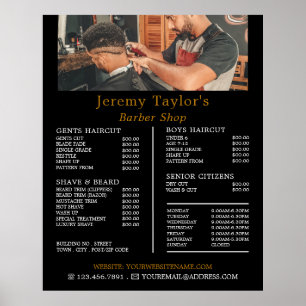 Poster Trendy Hair Cut, Men's Barbers Price List
