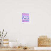 Poster Trendy rose pastel pastel rester positif (Cuisine)