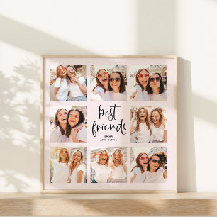 Poster Trendy Script on Blush   Multi Photo Best Friends