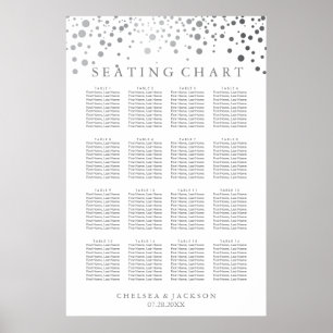 Poster Trendy Silver Dots - Seating Chart