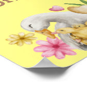 Poster Trendy Yellow Duck Baby shower neutre genre (Coin)