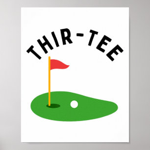 Poster Trente 30e fête d'anniversaire de golf trentième g