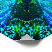 Poster Très détaillé Vert et bleu Mandala (Coin)