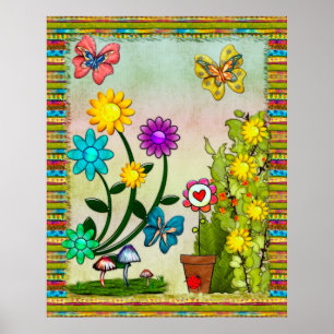 Poster Très Hippy Day Whimsical Imaginaire Art