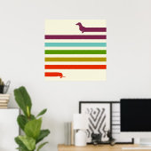 Poster Très Long Dachshund Coloré | Husky Lover (Bureau à domicile)