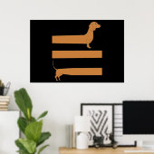 Poster Très long Dachshund drôle (Bureau à domicile)