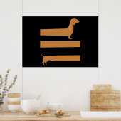 Poster Très long Dachshund drôle (Cuisine)