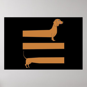 Poster Très long Dachshund drôle