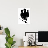 Poster tres ninjas. (Bureau à domicile)