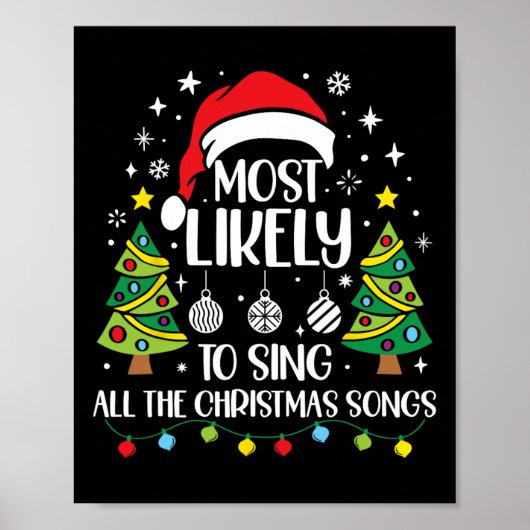 Poster Très Probable De Chanter Les Chansons De Noël Fami (Devant)