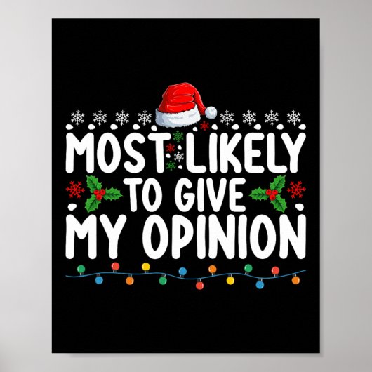 Poster Très Probable De Donner Mon Avis Fun Noël Amusant (Devant)