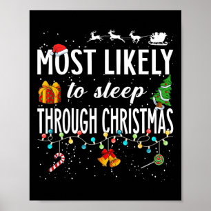 Poster Très Probable De Dormir Pendant Noël M
