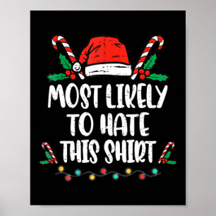 Poster Très Probable De haïr Ce Pajama De Noël Familial