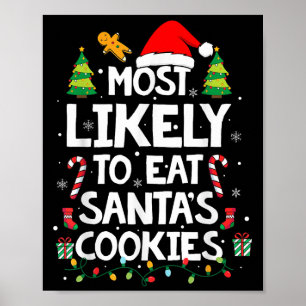 Poster Très Probable De Manger Père Noël Cookies Famille